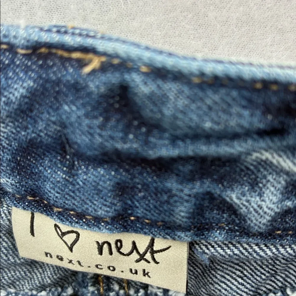 3For$20 I love Next Blue Jean Shorts with Fun Patches size 10